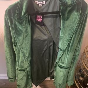Green Velvet Women's Blazer Jacket